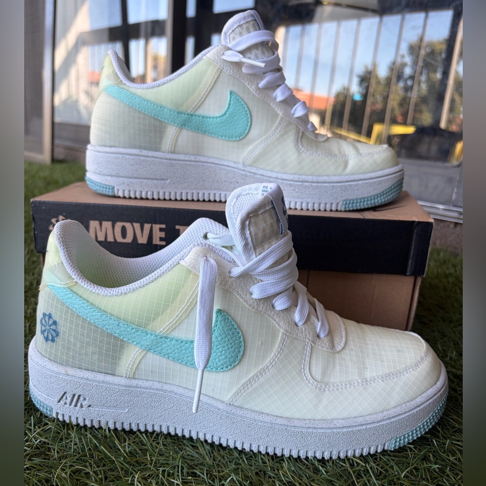 Nike Air Force 1 Crater Move to Zero Sneakers-LV8 GS Blue / Mint Like New w/box